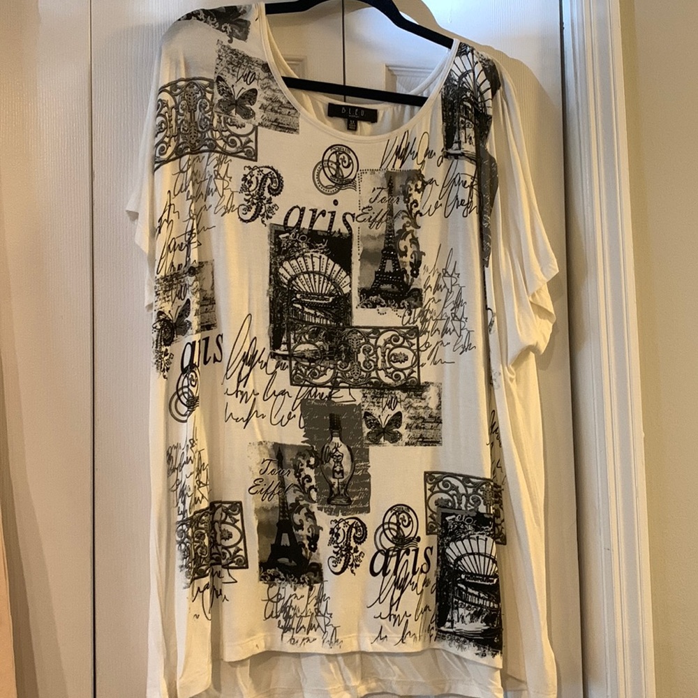 BLEU oversized, lightweight cotton tee shirt in size 3x